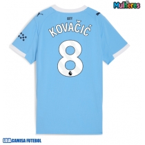 Camisa de Futebol Manchester City Mateo Kovacic #8 Equipamento Principal Mulheres 2025-26 Manga Curta